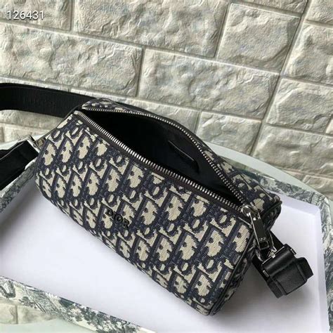 Toiletry Bag Beige and Black Dior Oblique Jacquard 